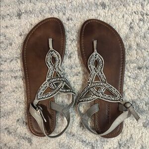 Beaded Brown Sandals